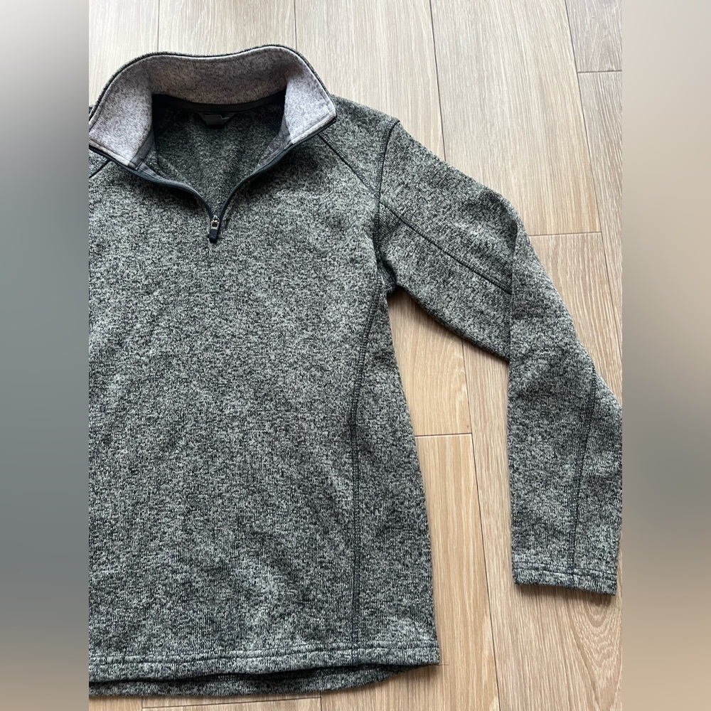 Men's Eddie Bauer Size M Gray Quarter-Zip Sweater - Picture 2 of 4